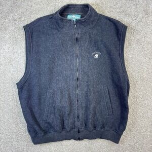Big Dogs Mens 3X Charcoal Gray Full Zip Mock Neck Knit Vest‎ Cotton Blend Marled
